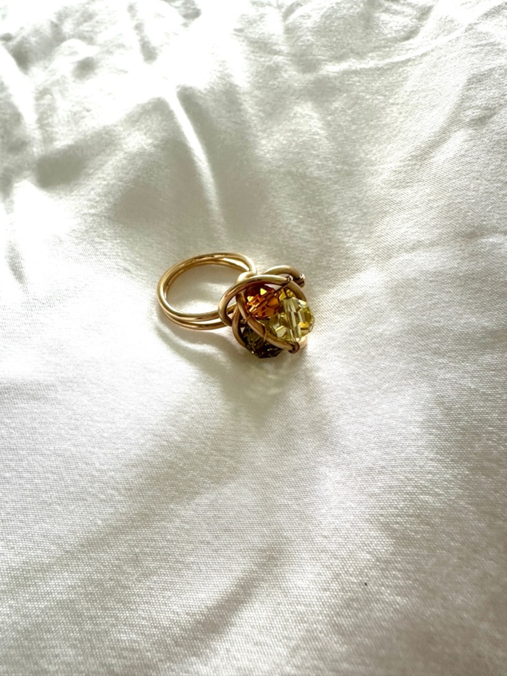 Gold Plated Ring with Decorative Accents